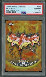 PSA 10 GEM MINT Moltres Topps Chrome Series 1 Holo Pokemon Card #146 - Picture 1 of 2