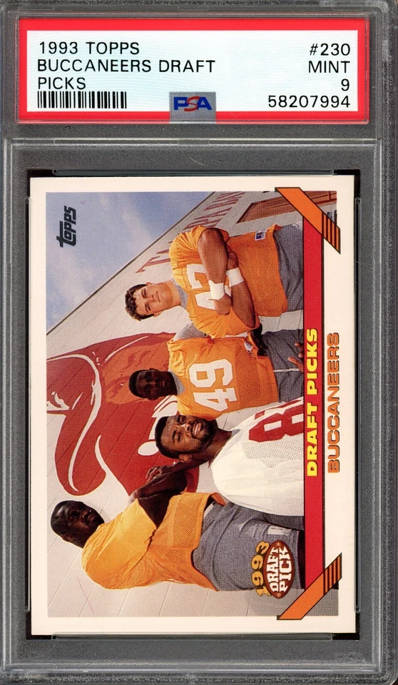 JOHN LYNCH ~ 1993 Topps Buccaneers Draft Picks #230 ~ Graded PSA 9 MINT (#994) - Image 1 of 1