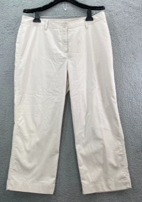 Hillard & Hanson Pants Womens Size 16 White Wide Leg Stretch Ankle high Cuffed - Image 1 of 4
