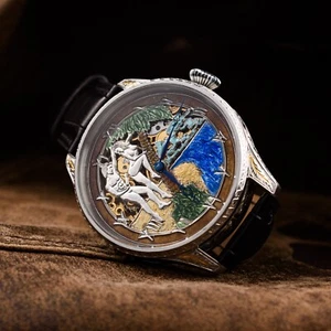 Reloj pulsera erótico personalizado Alpina Skeleton para hombre grabado suizo Adam&Eve - Imagen 1 de 11