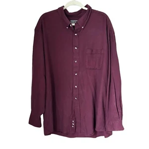 David Taylor Mens Sz XXL Burgundy Purple Long Sleeve Button Down Flannel Shirt - Picture 1 of 6