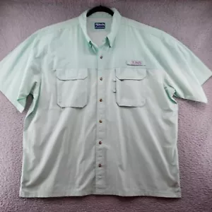 Bimini Bay Outfitters Mens 3XL Light Green Vented Fishing Button Up with Pockets - Picture 1 of 11