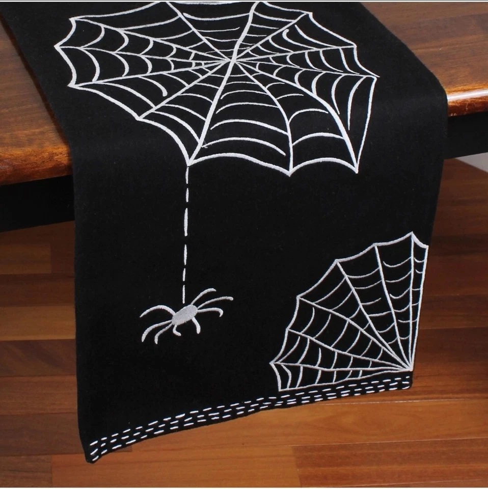 Black And White SpiderWeb Table Runner Halloween - Image 1 of 1