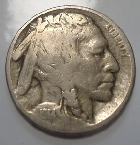 Original VG+/Fine tougher 1914 P Buffalo 5C nickel Combine Shipping - Picture 1 of 6