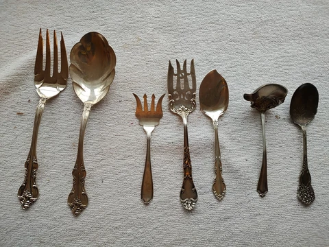 Lot of 7 Sterling Silver or Deep Plated Serving Pieces SSMC Heirloom Rockford Cover