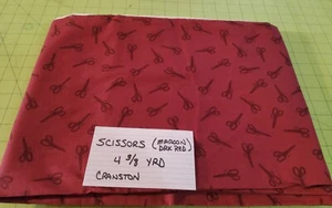 Vintage Cranston Fabric Scissors 4 3/8 Yards Quilting Sewing Maroon Dark Red - Picture 1 of 1