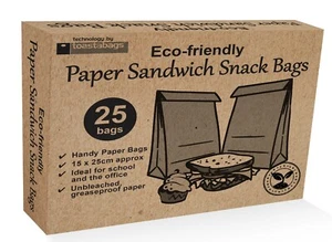 ECO Friendly Paper Sandwich & Snack Bags by TOASTABAGS - 25 Bags - Picture 1 of 1