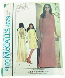 McCall's Vintage 1970s Bust 32.5 Maxi Dress Tie Back Scarf Mock Turtleneck Marlo - Picture 1 of 2