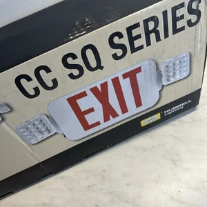 Compass Hubbell CC SQ Series Combination LED Exit/Emergency Light Combo New - Picture 1 of 4