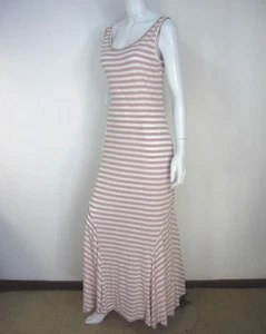 GINGER G ÄRMELLOSES KLEID MIT RUNDHALSAUSSCHNITT GRÖSSE S SMALL ROSA WEISS VOLLE LÄNGE - Bild 1 von 11