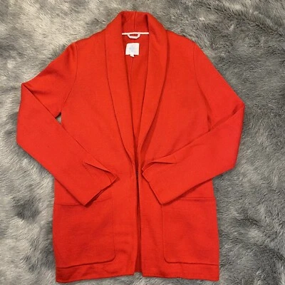 Suéter Cárdigan HWR Anthropologie Para Mujer S Rojo Mezcla Lana Bolsillos Delanteros Trabajo Foto 1 de 4