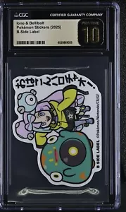 CGC PRISTINE 10 - Iono & Bellibolt - B-SIDE Label Sticker - Pokemon Japanese - Bild 1 von 2