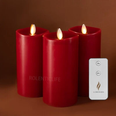 Luminara Flameless LED Unsceted Wax Battery Candles Remote Moving Wick 3x6.5" - Image 1 of 4