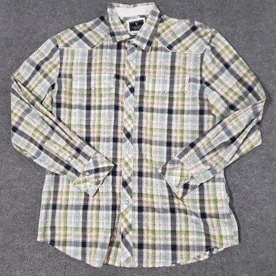 marc ecko cut and sew button down shirt mens XL plaid skull paisley pattern - Image 1 of 4