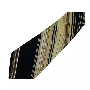 7th Ave Men's Neck Tie Brown Tan Stripe The Hitchin Post 100% Silk - Picture 1 of 2