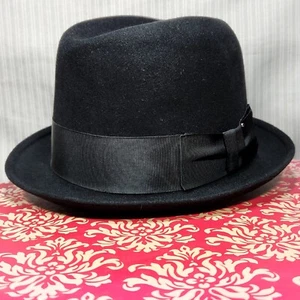 Vintage DOBBS "Cavanagh Edge" Fedora Hat - Black Fur Finish ~ 7 - Picture 1 of 22