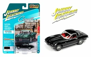 1965 CHEVROLET CORVETTE BLACK 1/64 DIECAST BY JOHNNY LIGHTNING JLCG022-JLSP103 A - Picture 1 of 1