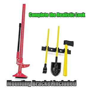 10th Scale RC Decoration Replica Tool Set; Jack, Shovel, Axe, with Mounting Rack - Picture 1 of 6