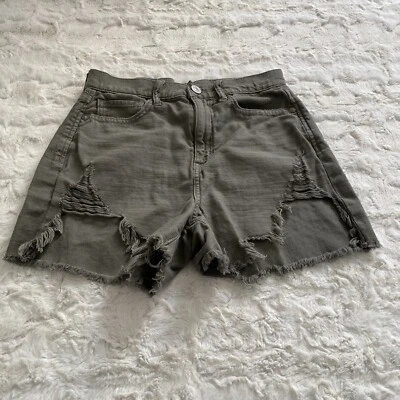 Pantalones Cortos American Eagle Talla 4 Verde Envejecido Tiro Más Alto Mamá Foto 1 de 4