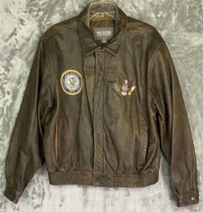 Wilsons Leather USS Denver LPD-9 Leather Jacket Men's Coat Jacket Size Large - Picture 1 of 12