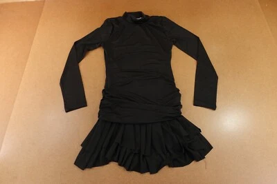 Mini Vestido Eyyo Atelier Para Mujer Mediano Negro Manga Larga Cuello Simulado Capa Dobladillo Nuevo con Etiquetas Foto 1 de 4