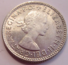 Queen Elizabeth Ii 6D Sixpence 1963 .500 Silver Coin Aunc Australia & Clear Flip