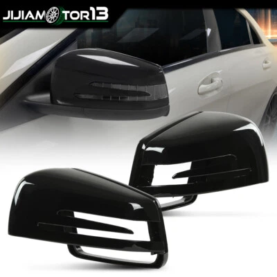 Tapas de cubierta de espejo negro brillante aptas para Mercedes Benz W204 W176 W212 C207 C63 Foto 1 de 4