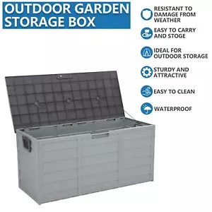 Deck Box 75gal Outdoor Plastic Storage Chest w/ Lockable Seat Garden Tools Toys - Picture 1 of 11