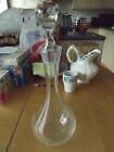 tall glass decanter with glass stopper by parlane NEW