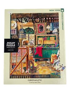 New York Puzzle Company "Christmas Attic" 1000pcs 19.4x26.6in VTG Look