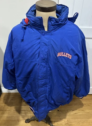 Vintage NBA Starter Washington Baltimore Bullets Wizards Parka Jacket Mens XL Cover