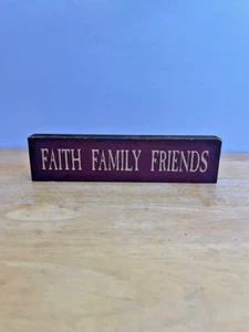 Faith Family Friends Rustic Farmhouse Inspirational Country Sign Distressed - Picture 1 of 2