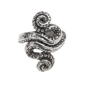 Anillo Pulpo Kraken Peltre - Anillo Monstruo Marino Peltre Tallas 7, 8.5, 9.5, 11 - Imagen 1 de 5