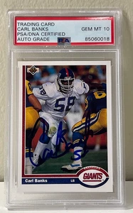 Carl Banks 1993 Upper Deck Giants HOF? GEM MT 10 PSA/DNA Signed Auto-(bin941D) - Picture 1 of 2
