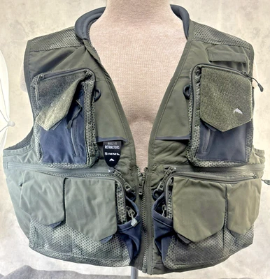Simms Fly Fishing Guide Vest Men's XL Zip Pockets - Image 1 of 4