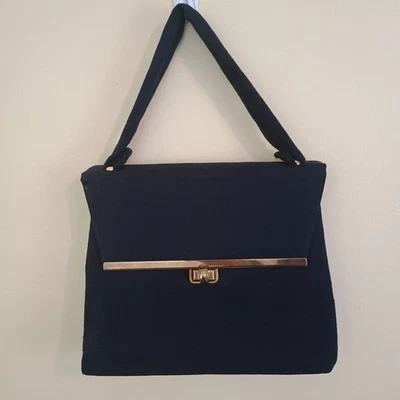 Vintage Creations By International Navy Felted Mid Century Handbag - Image 1 of 4