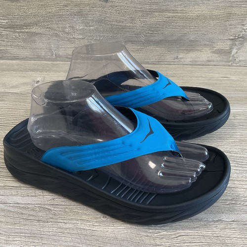 Hoka One One Ora Recovery Slides Mens 12 Ebony Blue Sandals Sport Shoes Comfort Hoka One One Ora Recovery Slides Mens Size 12 Blue Comfort  main image 3