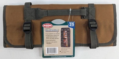Bucket Boss 07004 Classic 25-Pocket Tool Roll Up Canvas Organizer Bag w/ Handle - Image 1 of 4