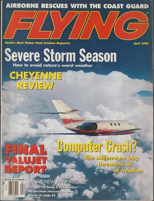 Flying Aviation Magazine Computer Crash Storm Season Cheyenne Review April 1998 - Image 1 of 4