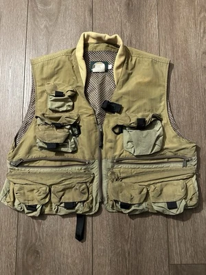 Vintage 90s Cabela’s Fishing Vest Tactical Mens L Green Tan Multipocket - Image 1 of 4