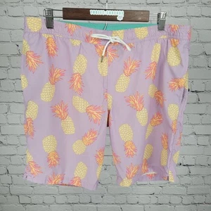 Bonobos Purple Pineapple Mesh Lined Board Shorts Swim Trunks Size Medium M - Picture 1 of 11