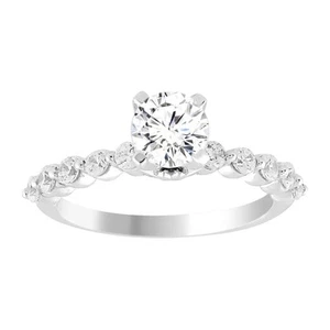 Ladies Engagement Ring Semi Mount 0.50ct Natural Round Diamond 14k White Gold - Picture 1 of 1