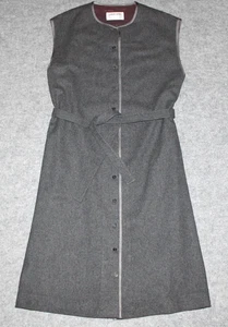 vintage JAEGER LONDON WOOL SLEEVELESS Trench Dress Style Made Britain L Trench - Picture 1 of 6
