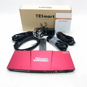 TESmart Dual Monitor 2x2 HDMI+DisplayPort KVM Switch 4K@60Hz 4:4:4 Ultra HD 2 - Picture 1 of 7