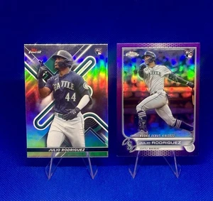 2022 Julio Rodriguez Rookie Refractor Lot Topps Chrome & Topps Finest (RC) - Picture 1 of 7