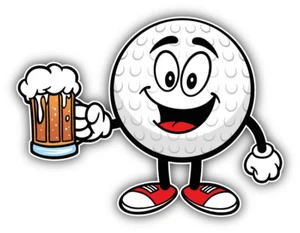 Calcomanía adhesiva para parachoques de coche de cerveza mascota cara pelota de golf - 3"", 5"" o 6"" - Imagen 1 de 1