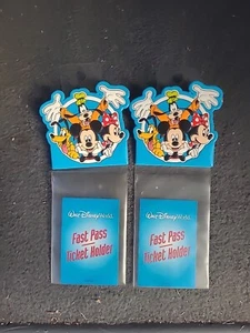 Set Of 2 Walt Disney World Fast Pass Ticket Holders!! Mickey & Friends Goofy - Picture 1 of 1