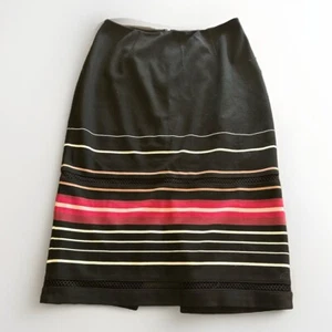 White House Black Market Skirt Size 6 Pencil Skirt Striped Mesh Line Back Slit - Bild 1 von 11
