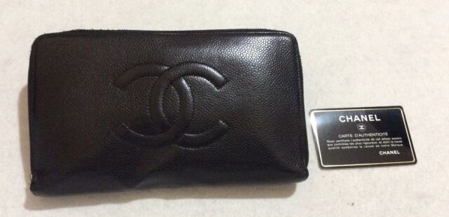 23 Chanel long flap wallet black caviar ghw full set w receipt