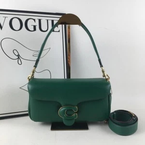 COACH C0772 Pillow Tabby Shoulder Bag Crossbody 26 Women Green Leather Outlet - Picture 1 of 4